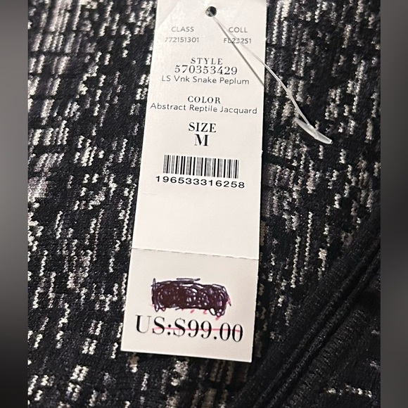 White House Black Market Abstract Striped Top Sweater Long Sleeve Size M. NWT - Picture 12 of 13